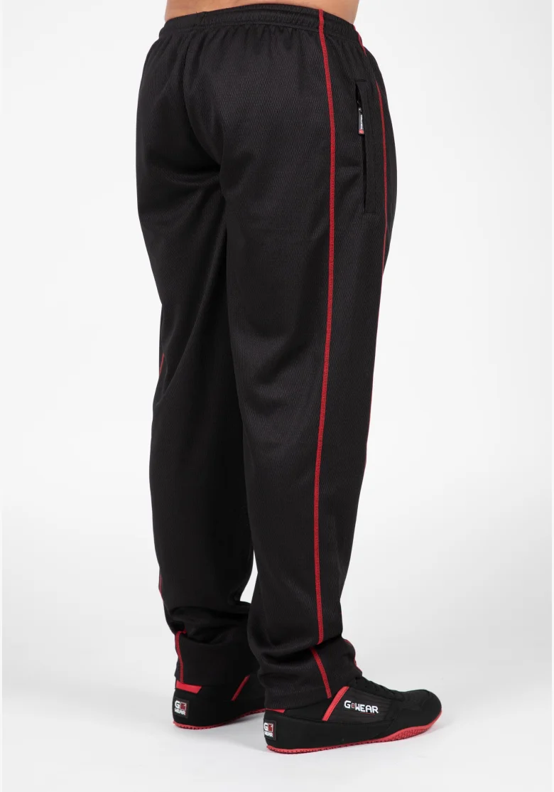 Gorilla Wear pánske tepláky Wallace Mesh – čierna/červená