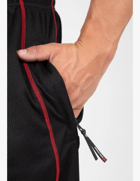 Gorilla Wear pánske tepláky Wallace Mesh – čierna/červená