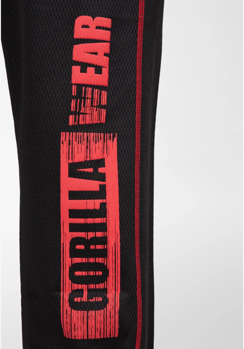 Gorilla Wear pánske tepláky Wallace Mesh – čierna/červená