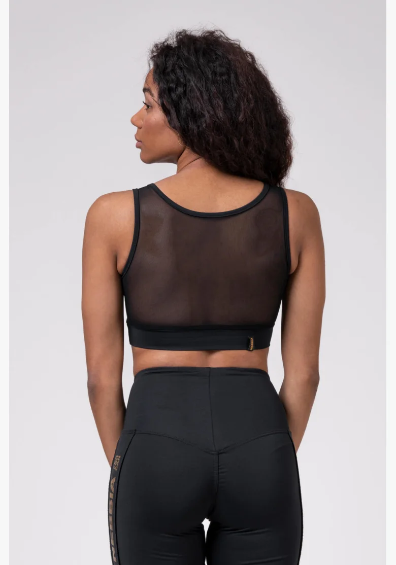 NEBBIA Gold Mesh mini top čierna