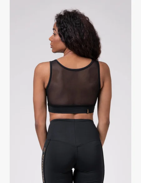 NEBBIA Gold Mesh mini top čierna