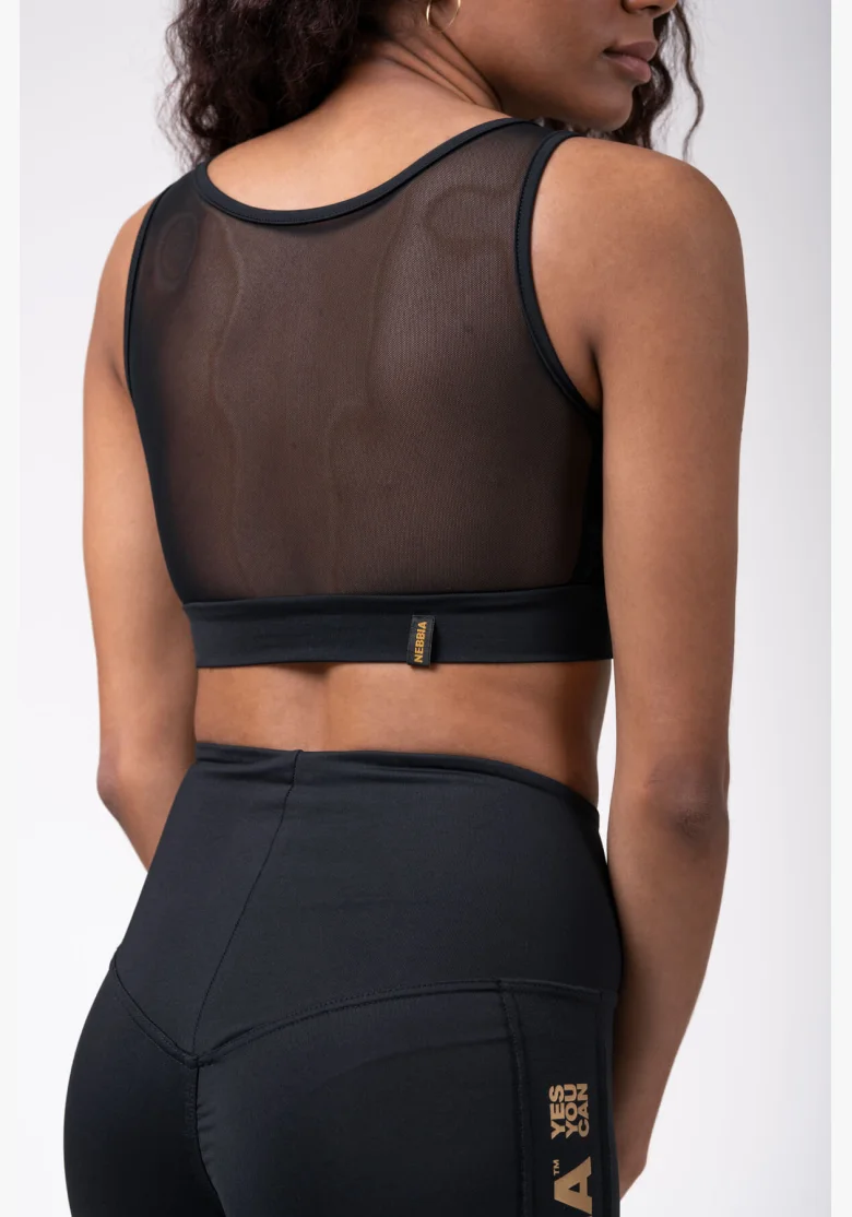 NEBBIA Gold Mesh mini top čierna