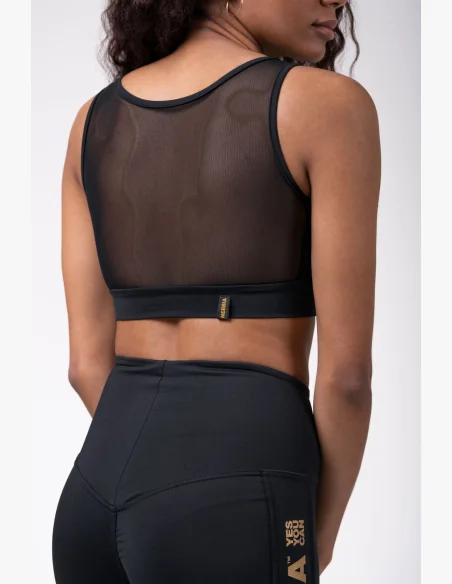 NEBBIA Gold Mesh mini top čierna