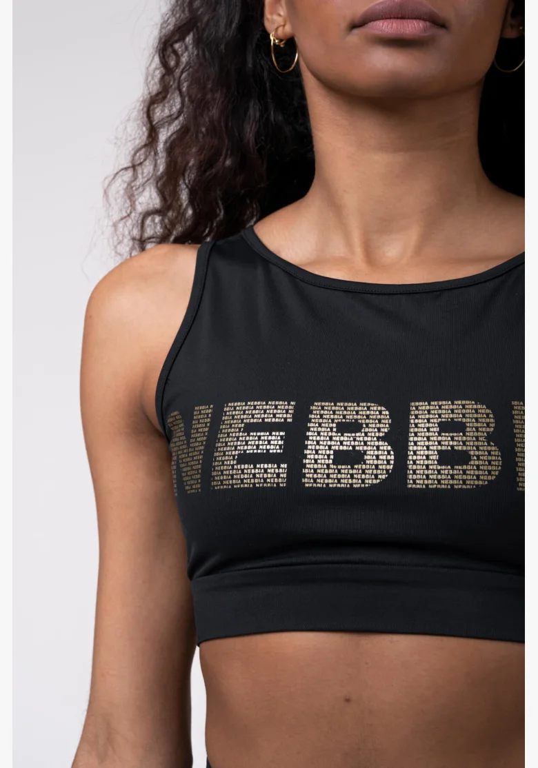 NEBBIA Gold Mesh mini top čierna