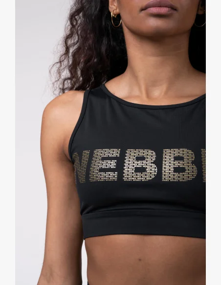 NEBBIA Gold Mesh mini top čierna