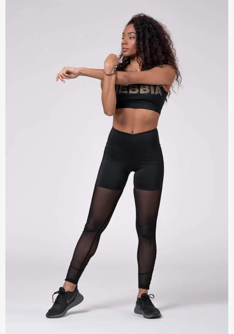 NEBBIA Gold Mesh mini top čierna