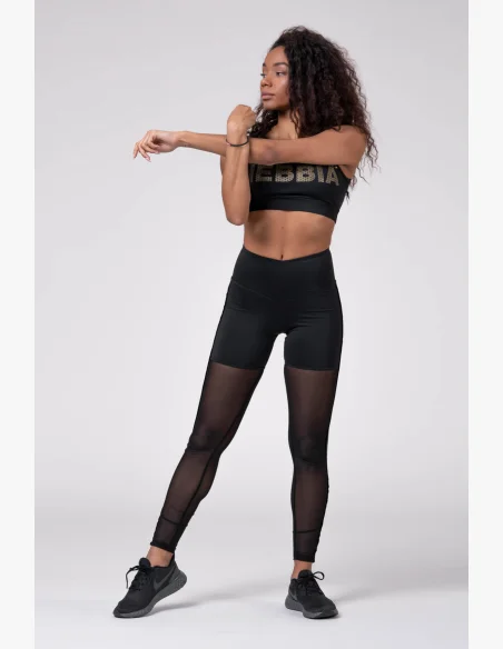 NEBBIA Gold Mesh mini top čierna