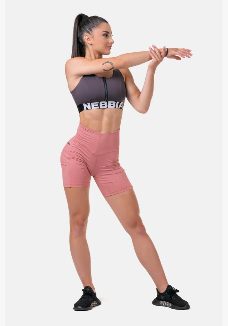 NEBBIA Fit & Smart dámske cyklistické šortky ružová