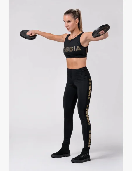 NEBBIA Gold Mesh mini top čierna
