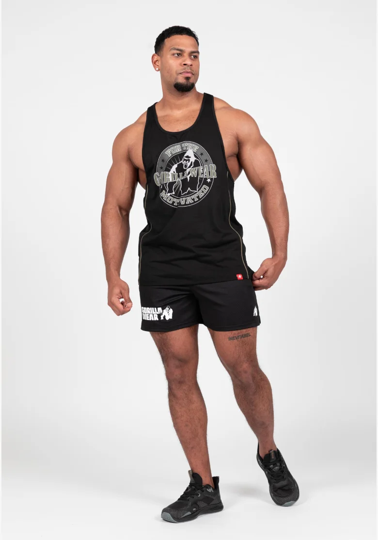 Gorilla Wear pánske tielko Casper Stringer – čierna / zelená