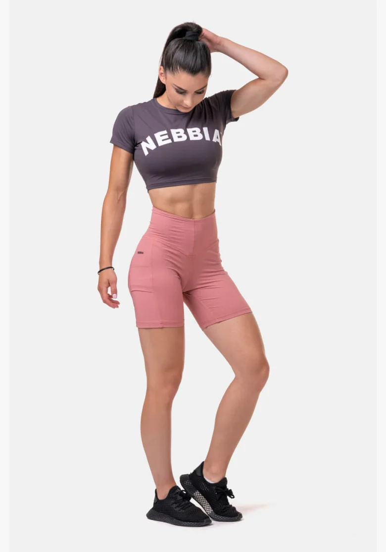 NEBBIA Fit & Smart dámske cyklistické šortky ružová