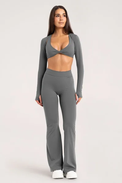 Gym Glamour zvonové legíny Deep Glow Sivé