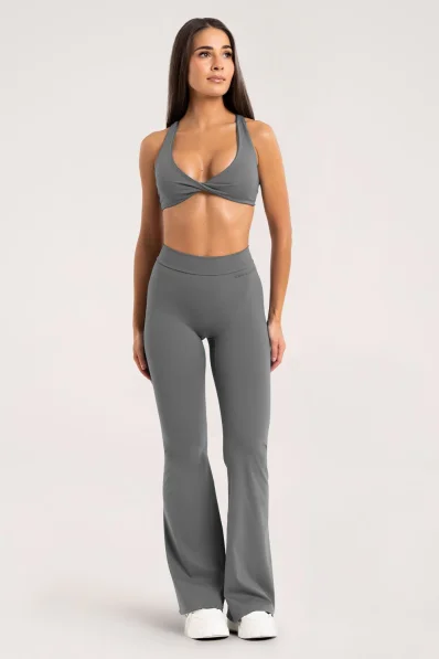 Gym Glamour zvonové legíny Deep Glow Sivé 2